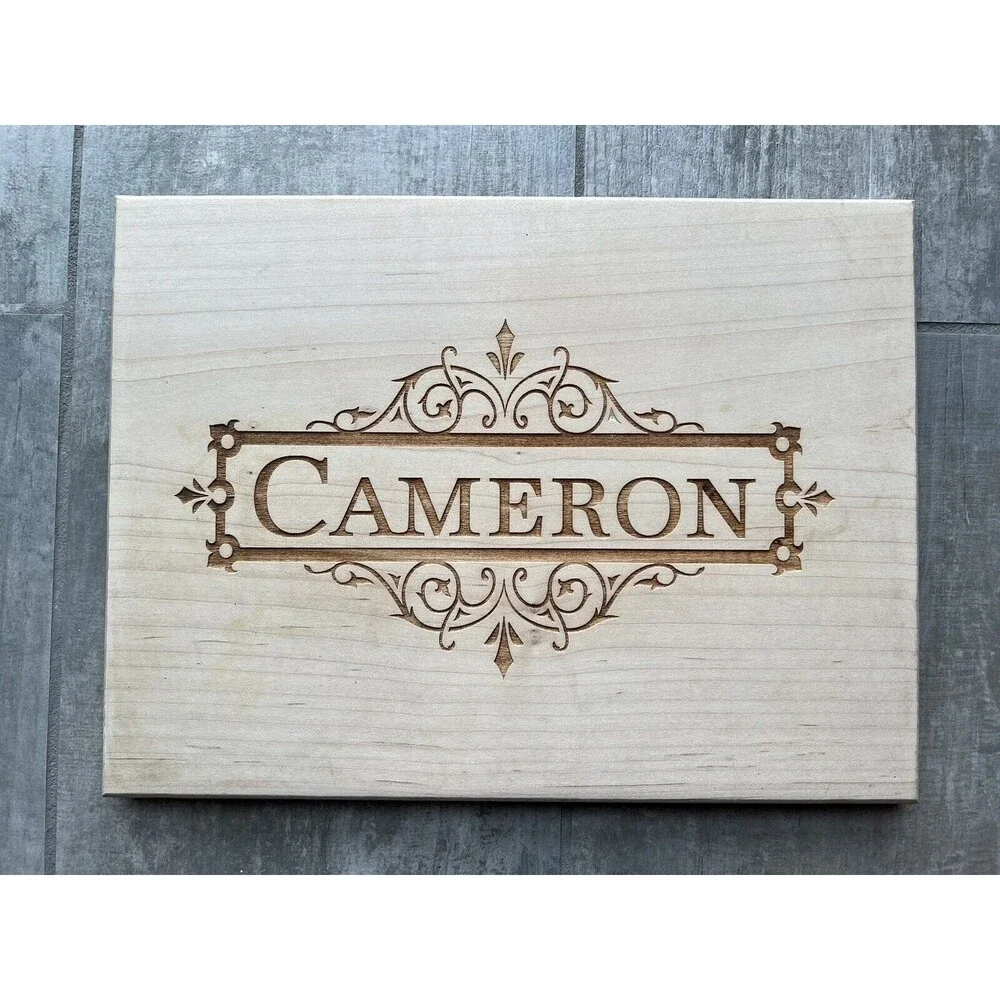 CAMERON Wooden Engraved Personalized Artisan Cutting Board Charcuterie Display
